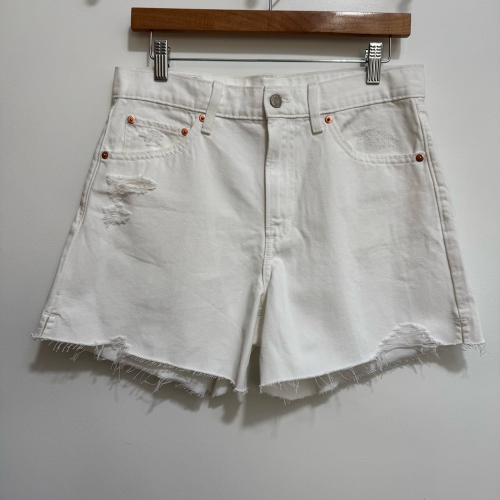 Gap 4” High Rise Stride Jean Shorts Tall - Picture 2 of 12